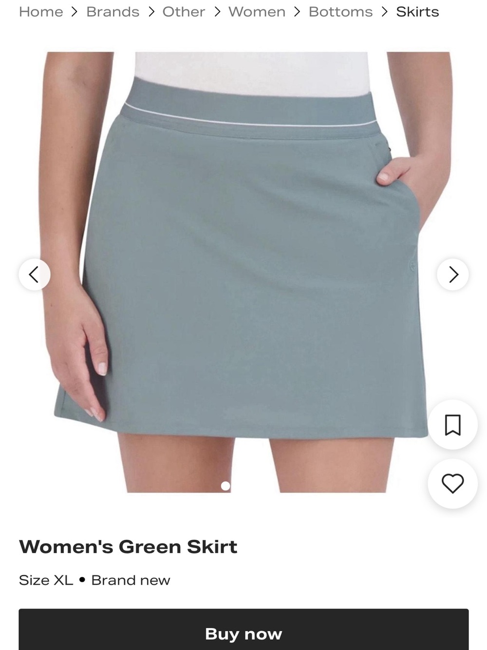 Soybu Sport Skort in Sage Green Small waist 15.5 in.